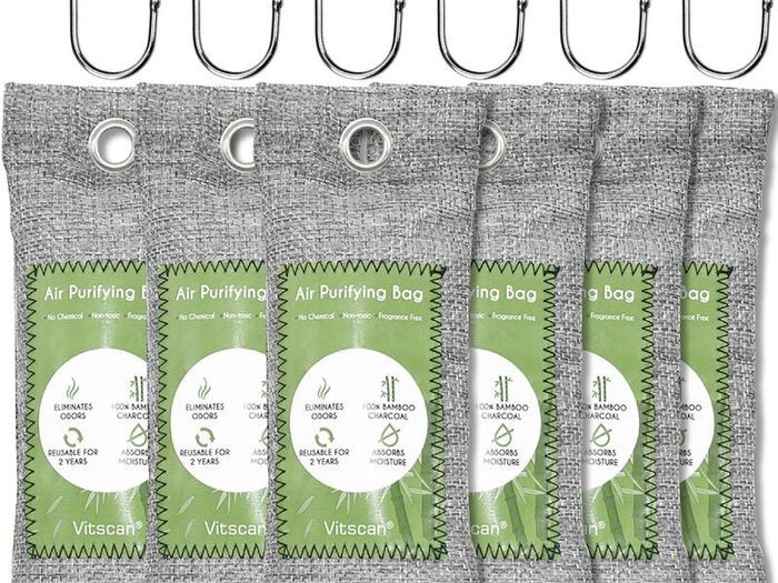 6 Pack Bamboo Charcoal Air Purifier Bags Odor Absorber Odor Absorber Natural Car Air Freshener Odor Eliminators for Home Pets