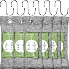 6 Pack Bamboo Charcoal Air Purifier Bags Odor Absorber Odor Absorber Natural Car Air Freshener Odor Eliminators for Home Pets