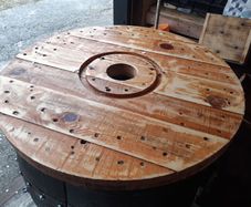 Whiskey barrel table tops