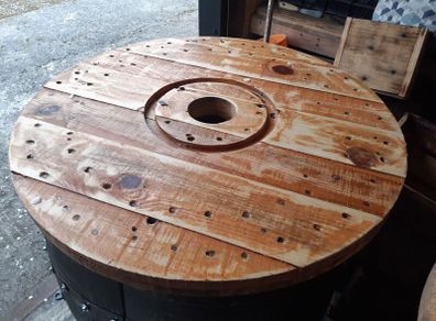 Whiskey barrel table tops