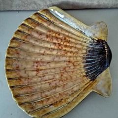 Large Scallop Shell Ceramic Plate