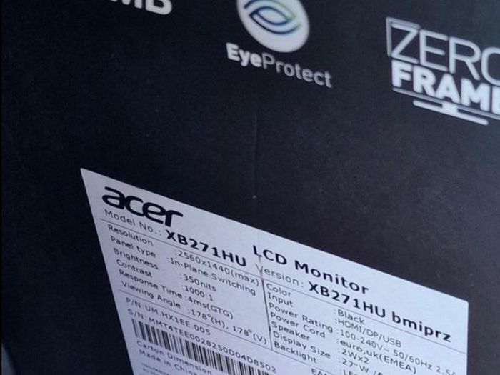 Acer Predator 27 Inch Gaming Monitor