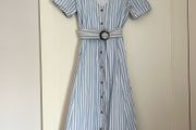 Sezane blue and white stripe dress