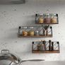 Floating Shelves for Wall Set of 3, Rustic Wood Wall Shelves with Wire Frame for Bedroom, Living Room, Bathroom, Kitchen Image 3