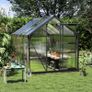 6 x 10ft Polycarbonate Greenhouse Large Walk In Green House with Slide Door and Window Image 2