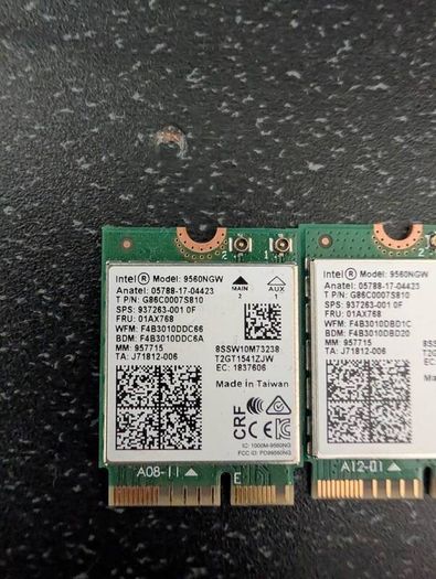 3x Complete Intel Wireless-AC 9560 M.2 Wi-Fi Kits | Antennas, Cables & Clips Included