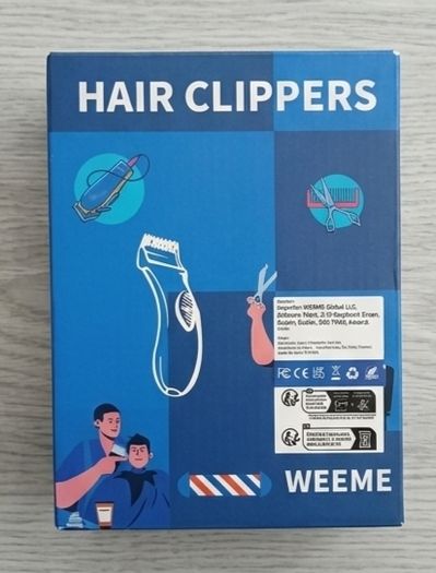 WEEME 3-in-1 Professional Hair Clipper & Grooming Set (826+T9 Black Spiral) - New in Box