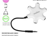 5 port 3.5mm jack headphone Audio splitter adapter with 1pcs 60cm Aux cable