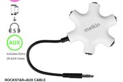 5 port 3.5mm jack headphone Audio splitter adapter with 1pcs 60cm Aux cable