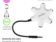 main image for ad 5 port 3.5mm jack headphone Audio splitter adapter with 1pcs 60cm Aux cable