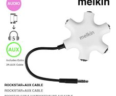 5 port 3.5mm jack headphone Audio splitter adapter with 1pcs 60cm Aux cable