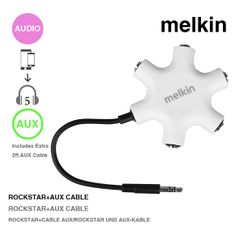 5 port 3.5mm jack headphone Audio splitter adapter with 1pcs 60cm Aux cable