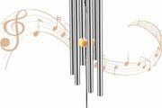 Wind Chimes Outdoor, Garden Wind Chime for Patio Backyard Home Decor 6 Aluminum Alloy Tubes (Silver)