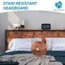 King Size Bed Frame with Storage Wooden Headboard, Metal Bed Image 2