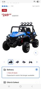 Vertex UTV 24V Electric Ride On with Remote Control Blue