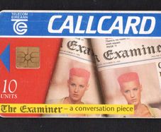 1996 Ireland 10 unit Examiner newspaper with slogan "The Examiner - a conversation piece (Gemplus GEM1) Call Card used. Telecom Eireann card number 1114
