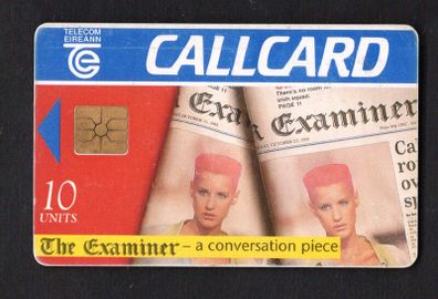 1996 Ireland 10 unit Examiner newspaper with slogan "The Examiner - a conversation piece (Gemplus GEM1) Call Card used. Telecom Eireann card number 1114