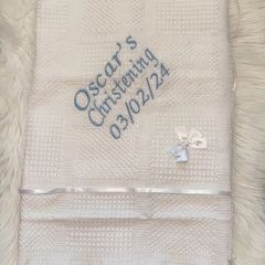 Personalised Christening Shawl and Candle set