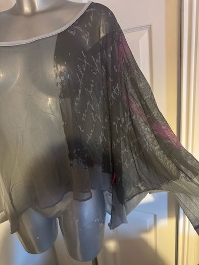 One O One French transparent oversized one size grey cover up top Postage included