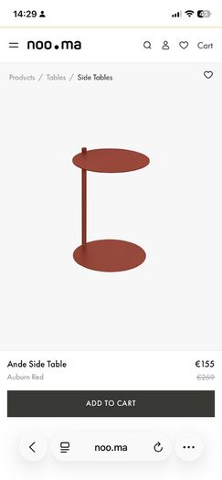 Noo.ma Ande side table - Auburn Red