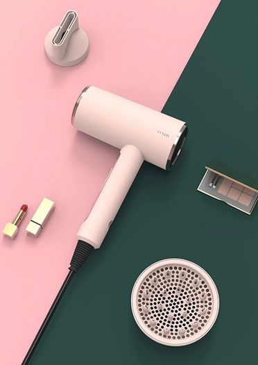 Hair Dryer with Diffuser,Comb/Brush,Nozzle(2200w Professional ION hairdryer) for Women 4C Thick Hair - Baby Pink (FREE POSTAGE)