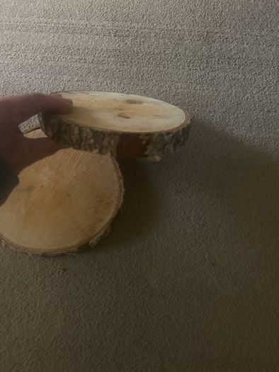 2 x wooden slices