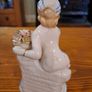 Vintage porcelain woman figurine detailed flowers Image 5