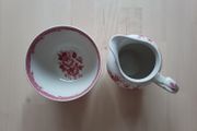 Pink Floral Creamer &amp; Bowl Cuddra Collection by Powell Craft of England