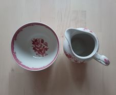 Pink Floral Creamer & Bowl Cuddra Collection by Powell Craft of England