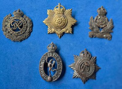 British Military - 5 officers cap badges
