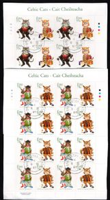 2007 Ireland Celtic Cats (Fat Cat, Celtiger Tigress, Cool Cats & Kilkelly Cat) Commemorative Stamp Sheetlets Plate 1A1A1A1A fine Used with Dublin cancel of 6th September 2007 (First day of issue)