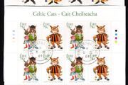 2007 Ireland Celtic Cats (Fat Cat, Celtiger Tigress, Cool Cats &amp; Kilkelly Cat) Commemorative Stamp Sheetlets Plate 1A1A1A1A fine Used with Dublin cancel of 6th September 2007 (First day of issue)