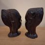 pair handcarved tribal African busts Image 3