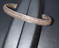 Sterling silver 925 cuff bracelet with braided rope design