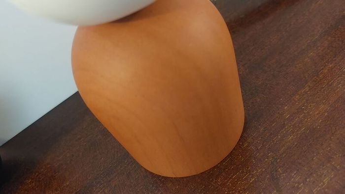 Fabulous Ceramic and Wood "TWO" Vase by the Danish Design Company Kristina Dam Studio, Copenhagen, Excellent Condition, Monochromatic Scandi Minimalism at its Best