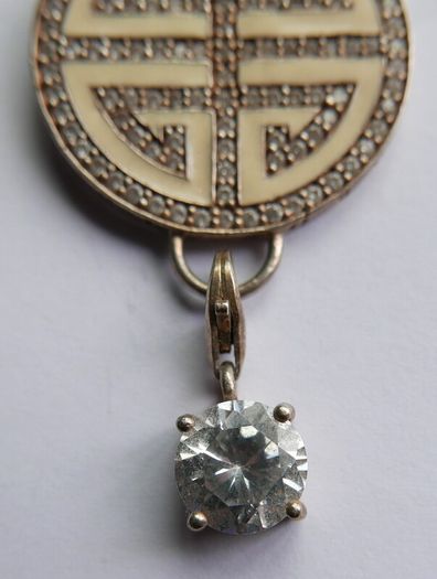 THOMAS SABO 925 Serling Silver Lucky Great Blessing Symbol  Pendant with Stone Detail