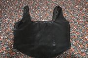 black wetlook top