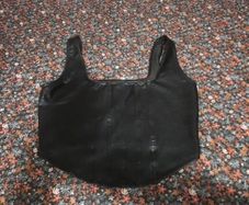 black wetlook top