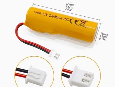 1pcs 3.7V 3000mAh Li Ion Battery with XH2.54-2P, new.
