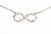 925 Sterling Silver &amp; Cubic Zirconia Infinity Necklace