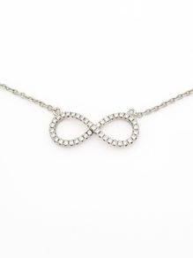 925 Sterling Silver & Cubic Zirconia Infinity Necklace