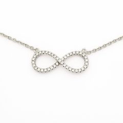 925 Sterling Silver & Cubic Zirconia Infinity Necklace