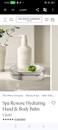 The White Company Spa Restore Hand Body Balm