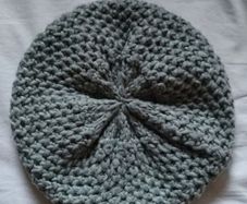 Grey beret hat