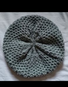 Grey beret hat