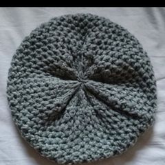 Grey beret hat