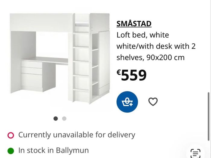 Loft bed / High Sleeper - Ikea Smastad