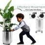 30cm Pots for Plants, Stainless Steel Round Rim Round Planter with Wheels Trolley, Large Plant Pots for Indoor, Outdoor, Business Space, Public Places, Easy to Clean and Move Image 5