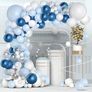 Blue Balloons Garland Arch Kit - 104Pcs Blue White Silver Balloon Arch Kit with Confetti Balloons for Boys Birthday Party, Baby Shower, Wedding, Christening, Graduation, Communion Decorations For Boys Image 4