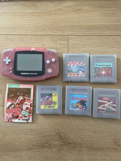 Nintendo Gameboy Advance AGB-001 Milky Pink + Orignal Games